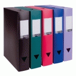 LOT DE 8 - BOÎTE DE CLASSEMENT PLASTIQUE VIQUEL DOS 6 CM COULEURS ASSORTIES