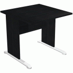 BUREAU DROIT AVEC PIEDS L FAST - 80 CM - NOIR - NOIR/ALU