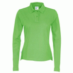 COTTOVER POLO PIQUE MANCHES LONGUES FEMME - CERTIFIÉ GOTS VERT - TAILLE XXL