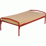 LIT EVOLUTION STANDARD 80X190 CM SOMMIER TREILLIS RAL 3001 ROUGE - MANUTAN COLLECTIVITÉS