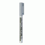 LOT DE 12 - MARQUEUR ARTLINE PERMANENT POINTE FINE CONIQUE 1.2MM TOUS SUPPORTS CORPS MÉTAL ENCRE PIGMENTÉE RÉSISTE EAU ARGENT