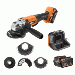 MEULEUSE D'ANGLE 18V Ø125MM + 2 BATTERIES 4AH ET CHARGEUR - BEWS18-125X2-402B AEG POWERTOOLS
