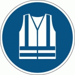 PANNEAU GILET SÉCURITÉ HAUTE VISIBILITÉ OBLIGATOIRE 200 MM - BRADY