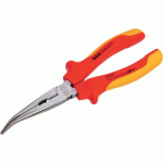 PINCE À BEC STRIÉ DEMI-ROND COUDÉ - BRANCHES BI-MATIÈRE ISOLÉES 1000V - LONGUEUR 160 MM SAM OUTILLAGE
