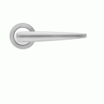 POIGNÉES DE PORTE SUR ROSACES RONDES SÉRIE R 230 DENVER - CHROMÉ SATINÉ - BEC DE CANE KARCHER DESIGN