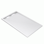 RECEVEUR DE DOUCHE EFFET PIERRE BLANC - CANIVEAU - 100 X 80 CM - PEDRA AURLANE
