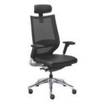 CHAISE DE BUREAU HIGH-BACK MESH ASSISE CUIR