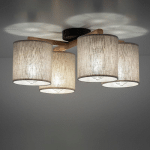 TK LIGHTING PLAFONNIER DEVA À 4 LAMPES, TISSU