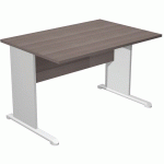 BUREAU DROIT AVEC PIEDS L FAST - 120 CM - FRÊNE - GRIS