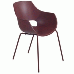 FAUTEUIL OPAL PRO COQUE POLYPRO ROUGE PIED ROUGE
