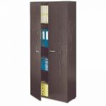 MEUBLE HAUT PORTES BATTANTES  - L.80 X 35 X H. 180,5 CM - FINITION FRÊNE NOIR