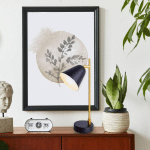 NÄVE LAMPE À POSER TRITON NOIRE ET DORÉE