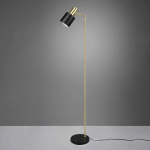 REALITY LEUCHTEN LAMPADAIRE ADAM, À UNE LAMPE, NOIR/DORÉ