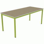 TABLE CARÉLIE MOB 180X80 T6 STR POLY. HM. BEIGE/VERT AC - MOBIDECOR