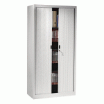 ARMOIRE MÉTAL PORTE RIDEAUX PVC LARGEUR 90 CM HAUTEUR 180 CM COLORIS GRIS - MANUTAN COLLECTIVITÉS