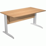 BUREAU DROIT PIEDS L EN MÉTAL FAST 140 CM - HÊTRE CHROME