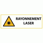 LOT DE 3 - SIGNALÉTIQUE DE DANGER - PICTO RAYONNEMENT LASER - W004 - ISO 7010 297 X 105 MM VINYLE SOUPLE AUTOCOLLANT