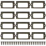 12 PIÈCES CADRE ÉTIQUETTE, PORTE-ÉTIQUETTES EN MÉTAL, CADRE PORTE-ÉTIQUETTES, PORTE-ÉTIQUETTES EN MÉTAL RÉTRO, ÉTIQUETTE EN MÉTAL ANTIQUE 70 X 33 MM