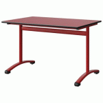 TABLE MALIBU 120X80 T6 DL ST ANTIB ROUG U321/NOIR ROUGE 3020 - MANUTAN EXPERT
