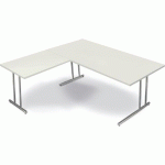 BUREAU ARTLINE 200X100X68-82 +EXTENSION 100X60CM BLANC 7682