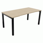 BUREAU ASTRO ARCHE DROIT ÉCHANCRÉ 160 X 80 CHÊNE FIL/NOIR - BURONOMIC