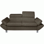 CANAPÉ VÉRONA 2 PLACES TISSU POLYESTER CHINÉ TAUPE - MMP