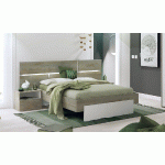 LIT CLIPPER  BLANC ET BOIS 140X190 CM