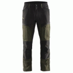 PANTALON DE TRAVAIL SERVICES STRETCH VERT OLIVE/NOIR TAILLE 46L - BLAKLADER