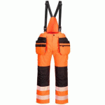 PORTWEST PW356 PANTALON DE PLUIE À BRETELLES HV PW3 ORANGE/NOIR - TAILLE XXL - STANDARD