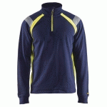 SWEAT COL CAMIONNEUR MARINE/JAUNE FLUORESCENT TAILLE XXL - BLAKLADER