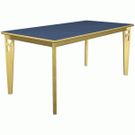 TABLE IRISS 160X80 CM 4P - STRAT BLEU COSMIQUE/HÊTRE NATUREL