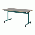 TABLE MALIBU RAB 160X80 T6 DL ST ALAISÉ BÉTON F186/BLEU 5018
