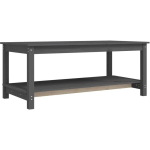 TABLE BASSE GRIS 110X55X45 CM BOIS MASSIF DE PIN