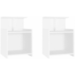 TABLES DE CHEVET 2 PCS BLANC 40X35X60 CM AGGLOMÉRÉ