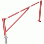 BARRIÈRE PIVOTANTE À BÉTONNER CADENAS-2500 MM-ROUGE/BLANC - SCHAKE