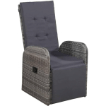 CHAISE INCLINABLE DE JARDIN ET COUSSIN RÉSINE TRESSÉE GRIS