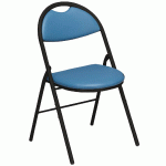 LOT 4 CHAISES PLIANTES CLAP PIÈTEMENT NOIR TISSU ENDUIT PVC M2 BLEU CANARD - MANUTAN COLLECTIVITÉS