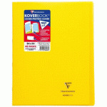 LOT DE 10 - CAHIER PIQUÉ KOVERBOOK 24X32CM 48 PAGES PETITS CARREAUX + MARGE COUVERTURE POLYPROPYLÈNE TRANSPARENT - JAUNE