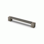 LOT DE 4 POIGNÉES BARRE EN ZINC AREZZO ASPECT ÉTAIN - ENTRAXE 160 MM HETTICH