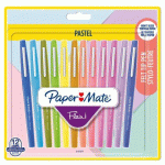 STYLO FEUTRE PAPER MATE FLAIR PASTEL ÉCRITURE MOYENNE - POCHETTE DE 12