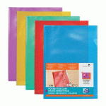 CHEMISE COIN PLASTIQUE OXFORD A4 PVC 15/100E TRANSPARENTE - COULEURS ASSORTIES - SACHET DE 10