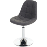 DÉCOSHOP26 - CHAISE DE SALLE À MANGER PIVOTANTE DESIGN RÉTRO EN TISSU GRIS CLAIR PIEDS CHROMÉ - GRIS