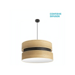 SUSPENSION COLET 3XE27 NOIR/BOIS CLAIR REGX60X60 CM