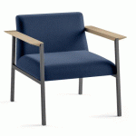 FAUTEUIL VADO BLEU PIÈTEMENT ANTHRACITE