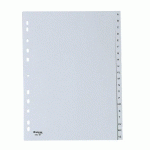 LOT DE 2 - INTERCALAIRE A4+ POLYPROPYLÈNE GRIS BRUNEAU 20 ONGLETS ALPHABÉTIQUES GRIS - 1 JEU