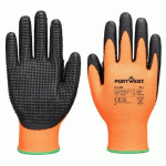 LOT DE 7 - PORTWEST A148 GANT NITRILE GRIP 13 À PICOTS HAUTE ADHÉRENCE ORANGE/NOIR - TAILLE XXL