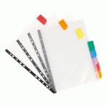 LOT DE 2 - POCHETTE INTERCALAIRE A4 POLYPROPYLÈNE INCOLORE VIQUEL 8 ONGLETS MULTICOLORES - 1 JEU