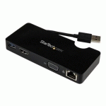 STARTECH.COM MINI STATION DACCUEIL / MINI-DOCK USB 3.0 UNIVERSELLE POUR PC PORTABLE - RÉPLICATEUR DE PORTS HDMI OU VGA, GBE, USB 3.0 - STATION D'ACCUEIL - USB - HDMI - GIGE