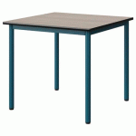 TABLE MALIBU 80X80CM T5 4P STRA ACACIA/NOIR BLEU 5025