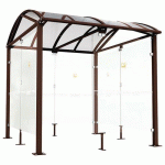 ABRI FUMEURS VOÛTE L 2.50 M BARDAGES VERRE MARRON 8017 - PROCITY